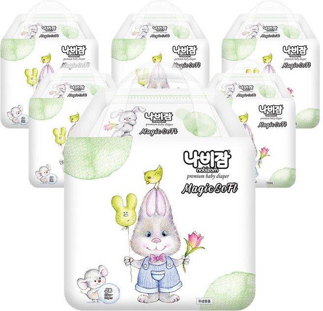 나비잠 매직소프트 밴드 기저귀 남녀공용 6단계 점보형(15kg~), 점보형(2XL), 168매