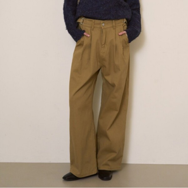 [이사베이(본사)] [이사베이] [24 신상] 비조 핀턱 와이드 코튼 팬츠 (VJPAX2242)