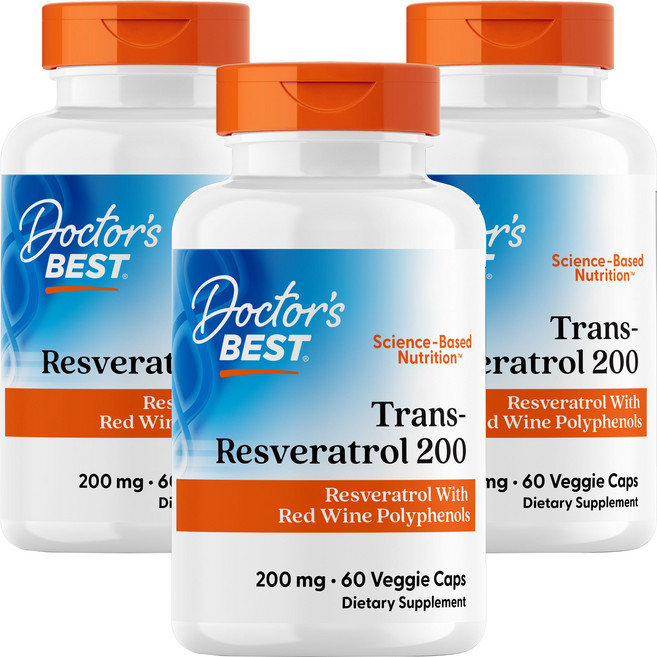 닥터스베스트 트랜스-레스베라트롤 200mg 베지 캡, 3개, 60정