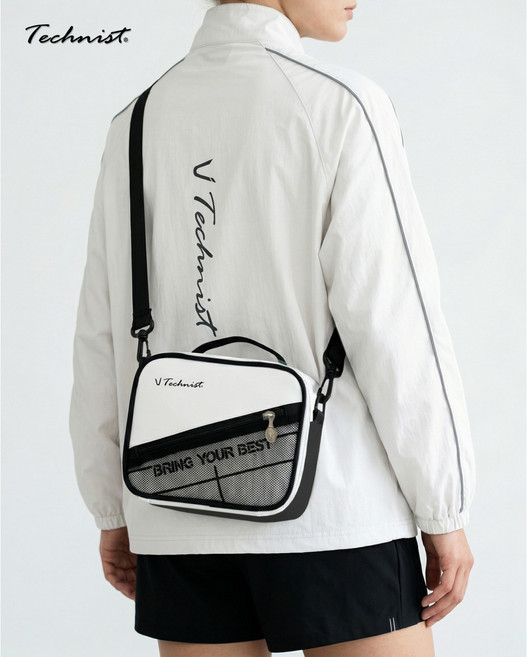 테크니스트 배드민턴 소품 샤워 파우치 가방 TNB66077 NEW MULTI POUCH 배드민턴가방 초등학생 중학생 고등학생 용산스포츠 용스, 1개, 화이트블랙