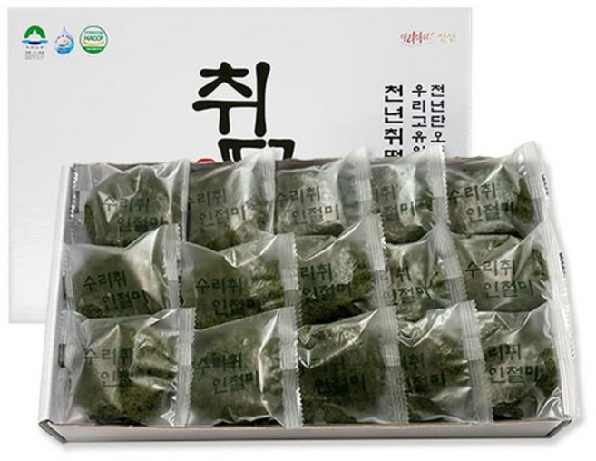 강원도 정선 수리취떡 1.5kg 3kg 인절미 찹살떡 선물상자, 02.찹쌀떡 1.5kg 30개 (선물상자)