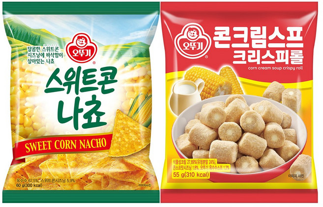 오뚜기 스위트콘나쵸 60g 12개+콘크림스프크리스피롤 55g 12개, 1세트, 1.38kg