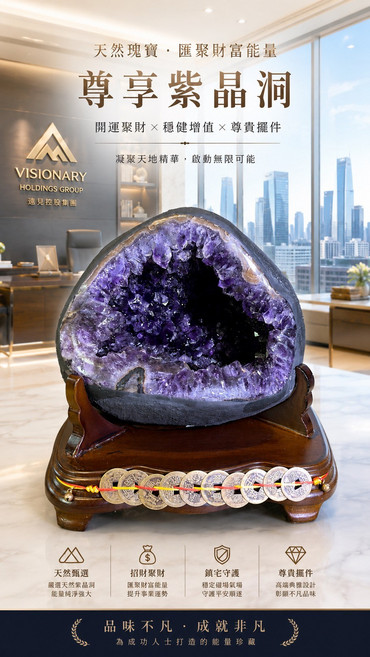 VISIONARY 紫晶洞 開運聚財 尊貴擺件, 紫水晶