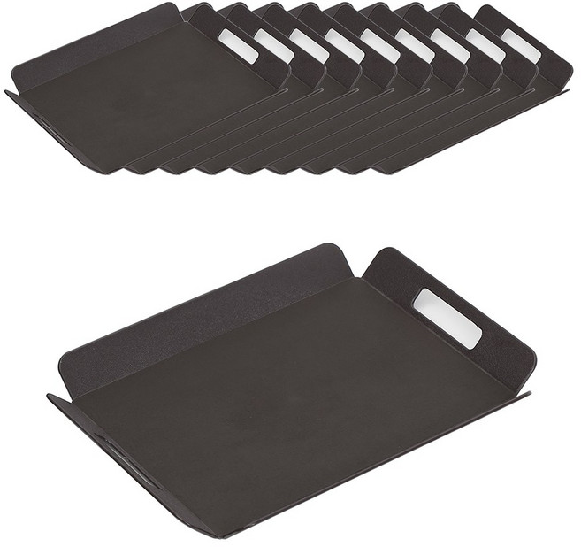 진성울트라 논슬립 손잡이 쟁반 트레이, 밤색-10개세트, 10개