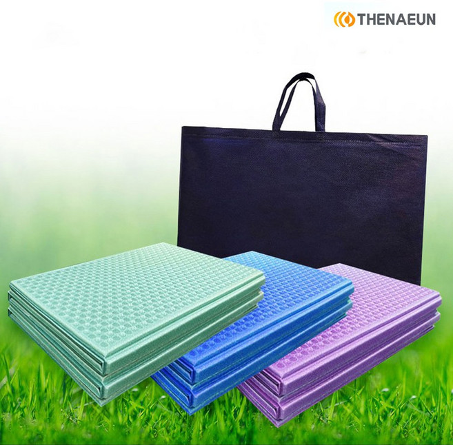 2단 엠보싱 캠핑매트 + 보관가방, 퍼플