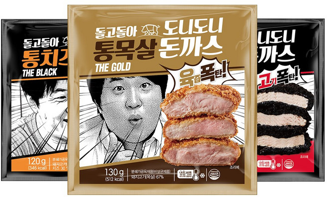 정형돈 도니도니 돈까스 통목살2팩+통등심1팩+통치즈1팩+기본소스4팩, 4개, 120g