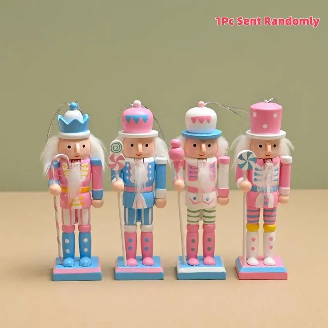 12/13cm 나무 호두까기 인형 병정 피규어 인형 반짝이 병정 인형 장난감 수공예 장식품 크리스마스 가정 사, 03 Y7272-12cm