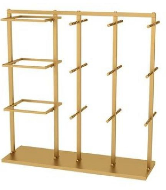 매장진열대 의류 전시 행거 매대 정리대 상품 진열, 1개, 골드B 길이130x너비40x높이135cm
