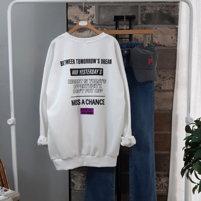 상상그이상 여성용 국내제작 남성 기모 찬스 맨투맨 빅사이즈 영문 레터링 포인트 부드럽고 따뜻한 특양면소재 가성비 좋은 남녀공용 커플 맨투맨