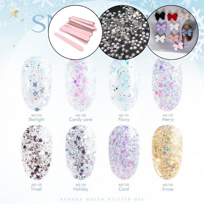 디젤 오로라퀸 스노우볼 글리터젤+파츠30알, 1개, 9ml, AQ130
