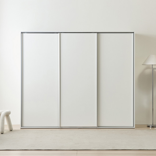 동서가구 에센셜 3도어 슬라이드 옷장 1800 DF926809, 화이트, 행거형C옷장+옷장+이불장