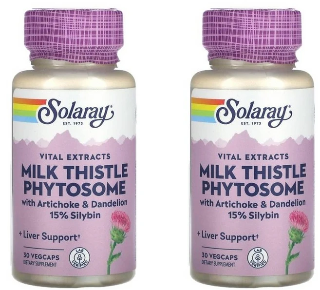 솔라레이 바이탈 추출물 밀크씨슬 피토솜, 2개, 30정 - 쿠팡