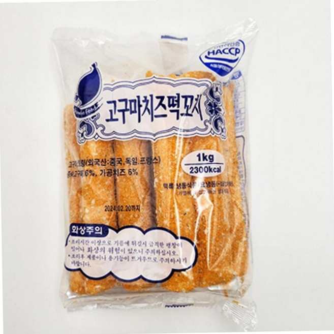 금호 VDF 고구마 치즈떡 꼬치 100gx10개 냉동간식 분식, 100g, 1개