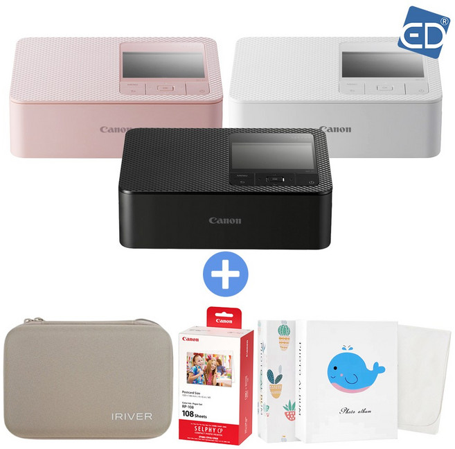 캐논 포토프린터 셀피 CP1500+아이리버 가방+인화지108매+포토앨범+포켓융 /ED, 블랙