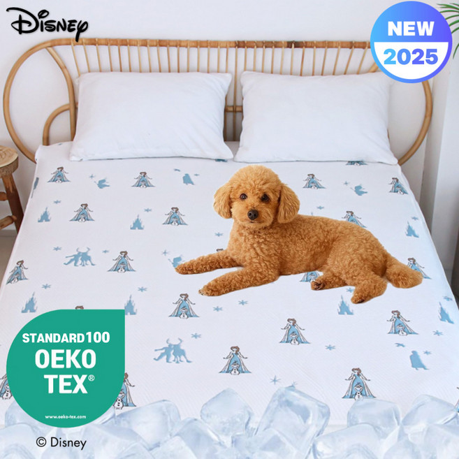 <신규한정>한일의료기 오코텍스 프리미엄 고정밴드 강아지 냉감 쿨 패드 엘사와 올라프 슈퍼싱글(110 x 200), 쿨매트, 슈퍼싱글(혼합)