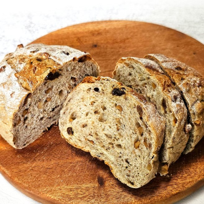 향연지 100프로 우리밀 건포도호두 깜빠뉴 통밀가루가 아닌 통밀원곡그대로 통밀빵, 3개, 210g