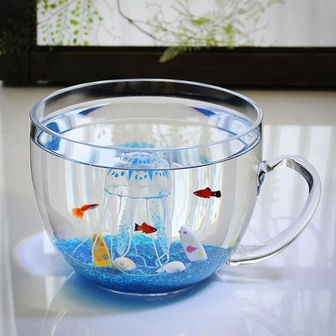 구피어항세트 베타 난주 데스크탑 컵모양어항 20배럭, 1개