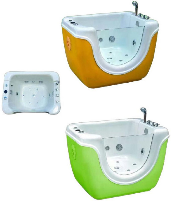 미니목욕탕 물거품욕조 스파욕조 반신욕 물거품 아크릴 스파, 투명 버블+조명