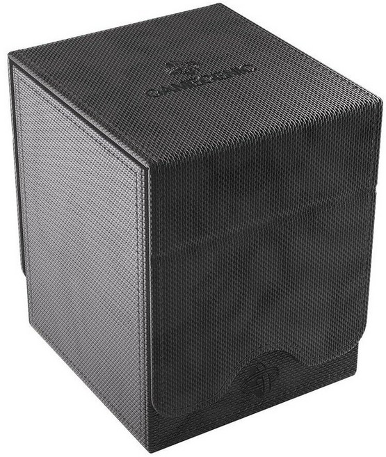 Gamegenic Squire Plus 100+ XL 컨버터블 덱 박스 - 100장의 이중 슬리브 카드 보관! 프리미엄 커맨더 케이스 탈착식 슬라이드 아머파이버 표면 블랙