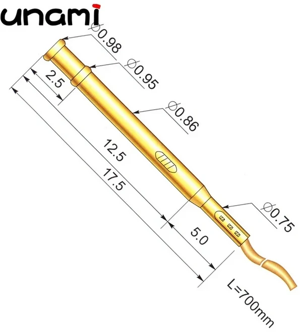 호환 스프링 테스트 프로브 포고 핀 P50-A2 P50-B1 P50-D R50-2S, 17 R50-1W7