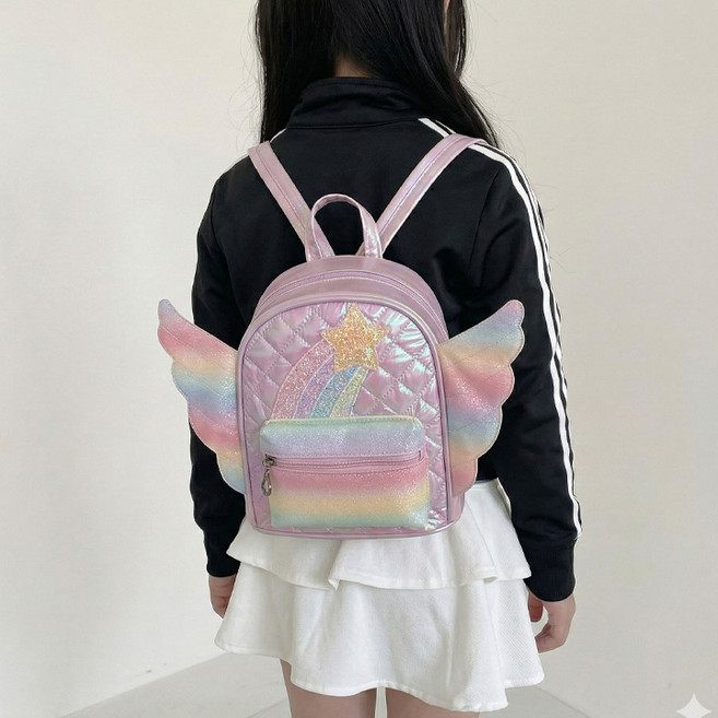 보니타콜렉티드 [~7세]유아용 레인보우 반짝 펄 미니백팩 아기가방