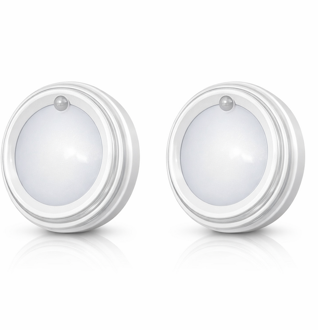 무선 센서등 LED 모션감지 라이트 USB충전식 무드등 현관 옷장 수납등+ 고급 수세미 증정, 2개