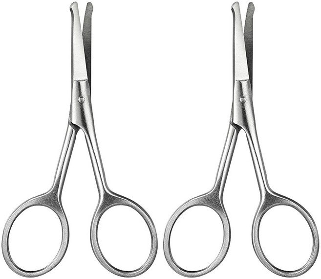 엘리식스 둥근날 안전 코가위, 혼합 색상, 2개