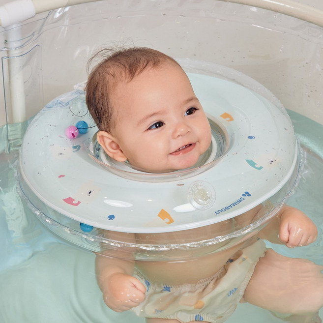 스윔어바웃 밍곰 아기 목튜브 신생아용 아기목튜브, 1개, 스카이 블루 (MG-NT-BU)