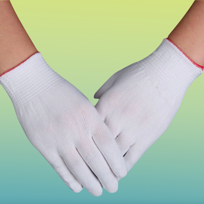 주부 고무장갑 속장갑 습진장갑, 화이트, 12개