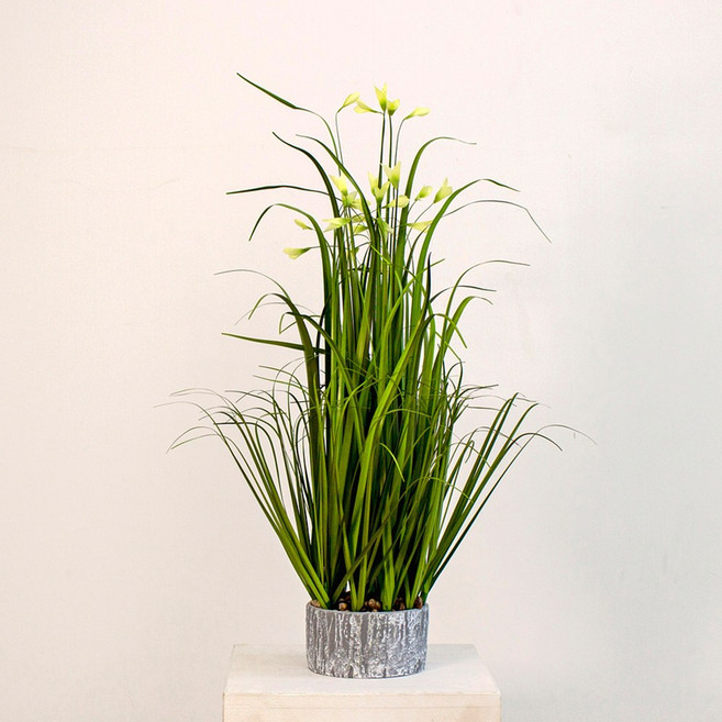 엘스토리 중국춘란 송매 난 실난 조화 인테리어 화분, 1개, 초록