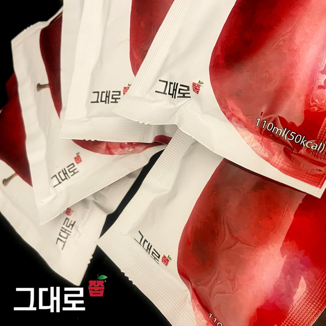 그대로 쭙 국산 사과즙 원물 100% NFC착즙 일반파우치 실속형 패키징 110ml, 90개