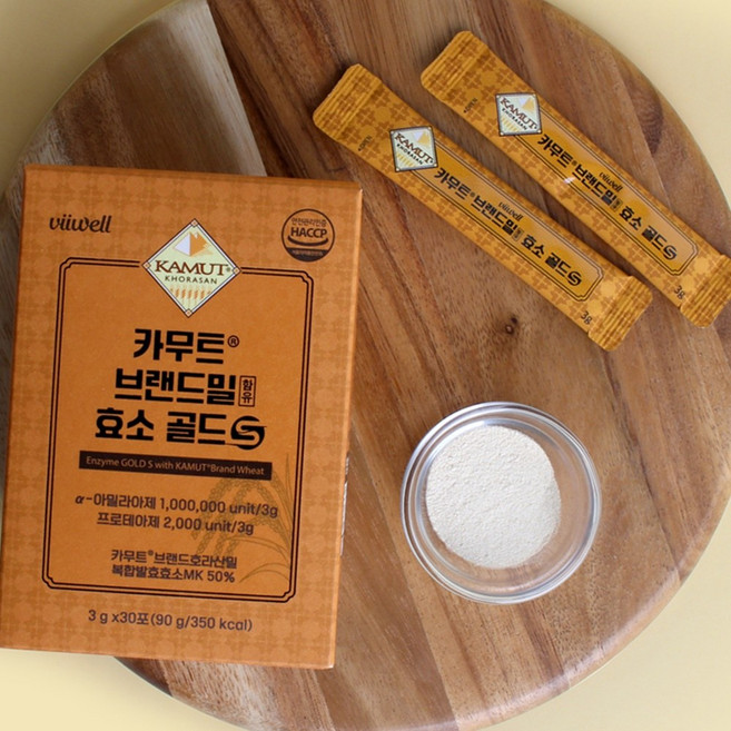 카무트 브랜드 호라산밀 복합발효 효소 골드S 역가수치 100만 효소식품 HACCP 인증, 30회분, 5박스