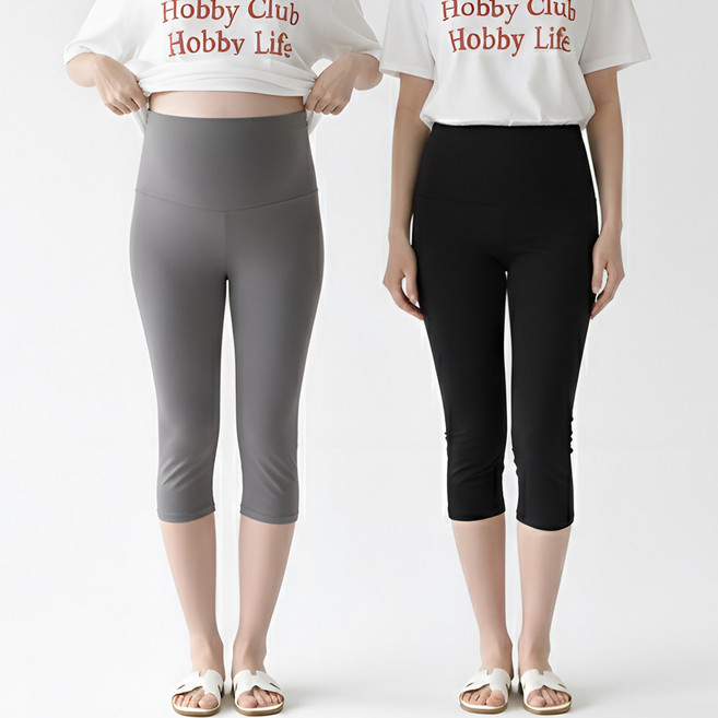 [당일출고] 수엠W 허리조절 만삭가능 임부 7부 레깅스 1+1