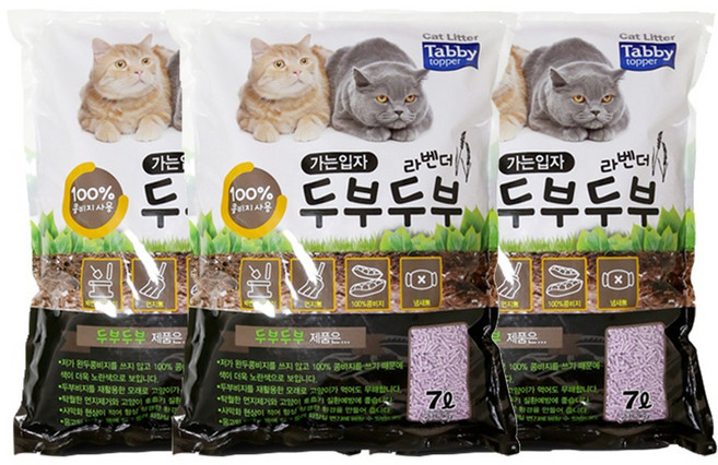 테비 두부두부 가는입자 라벤더 7L x3개, 3개