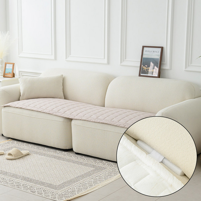 퓨어이즈룸 린넨 고정바 움직임ZERO 쇼파패드 소파