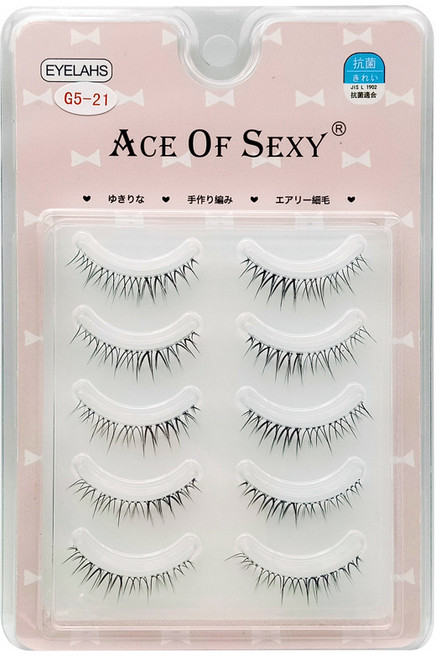 ACE 자연스러운 아이돌 인조 속눈썹 붙이기 투명라인 5쌍, 2개, g521, G5-21