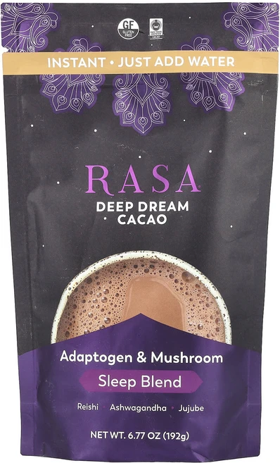Rasa 아답토젠 및 버섯 수면 혼합물 인스턴트 딥드림 카카오 192g(6.77oz), Rasa아답토젠및버섯수면혼합물인스턴트딥드림카카오192g, 192g, 1개 - 쿠팡