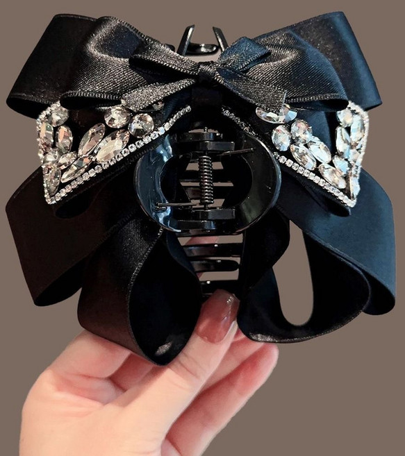 엑스비지 다층 블랙리본 13CM집게핀