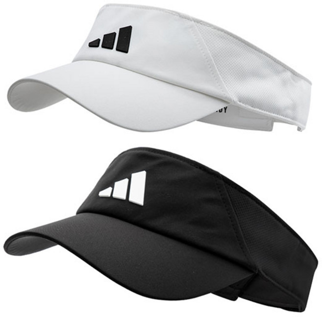 아디다스 깔끔하고 편안한 Sun cap 테니스 골프 야외활동 블랙&화이트, 화이트_HT2042, 1개
