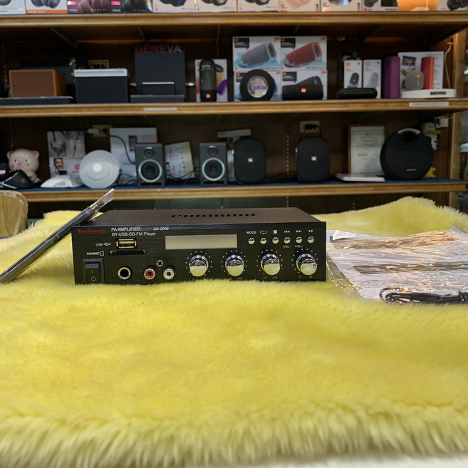 公司貨 Techman DA-200B 60W 擴大機（可插一麥）USB SD AUX MP3 FM 視聽影訊, DA-200B擴大機+喇叭線(50米)