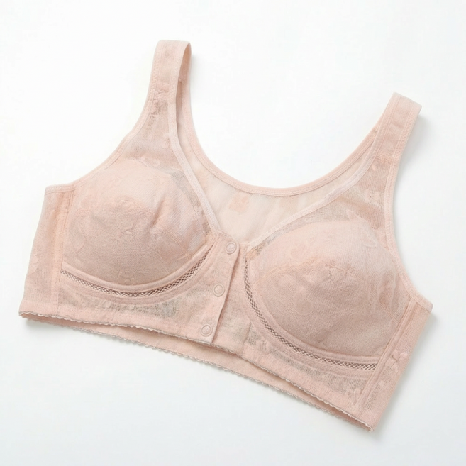 [두리] 앞단추 빅사이즈 노와이어 브라 앞후크 편한 브래지어 데일리속옷 B컵