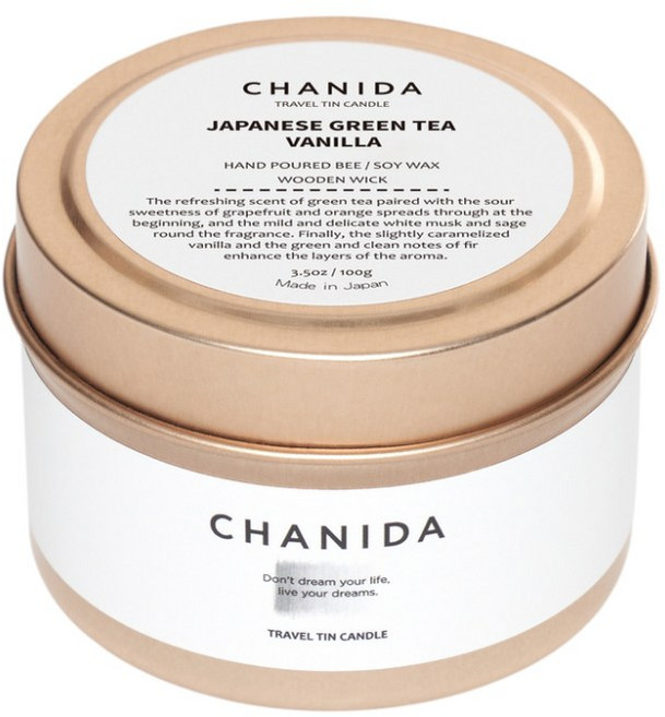 CHANIDA 旅行錫罐蠟燭 - 白茶 Osmanthus, 1件, 日式綠茶. 香草, 100g