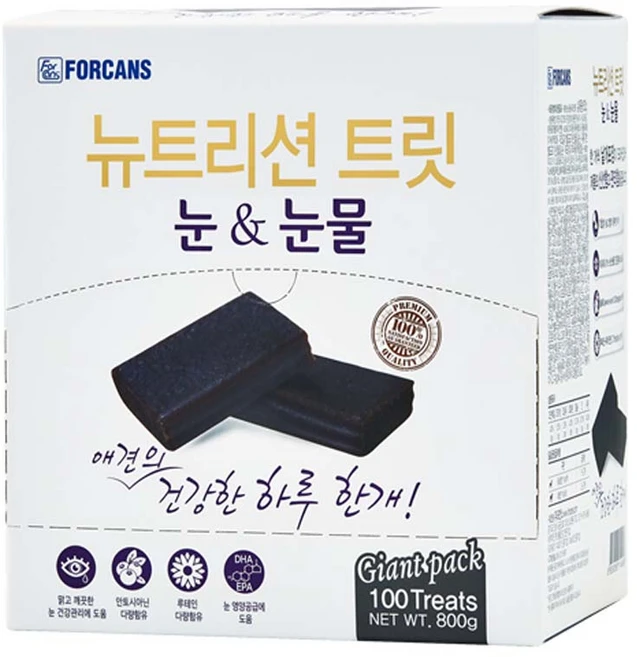 포켄스 강아지 뉴트리션 트릿 영양제, 800g, 눈물개선/눈건강, 1개 - 쿠팡