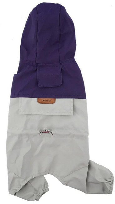 사계절 방수 강아지 망토 색상 대비 패치워크 애완동물 의류 야외 풀 커버리지 다리 디자인, 1개