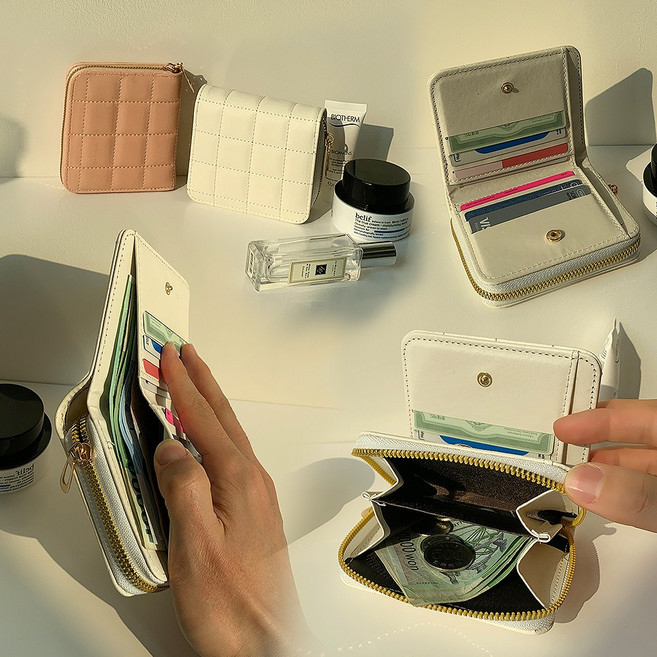 와플퀼팅반지갑