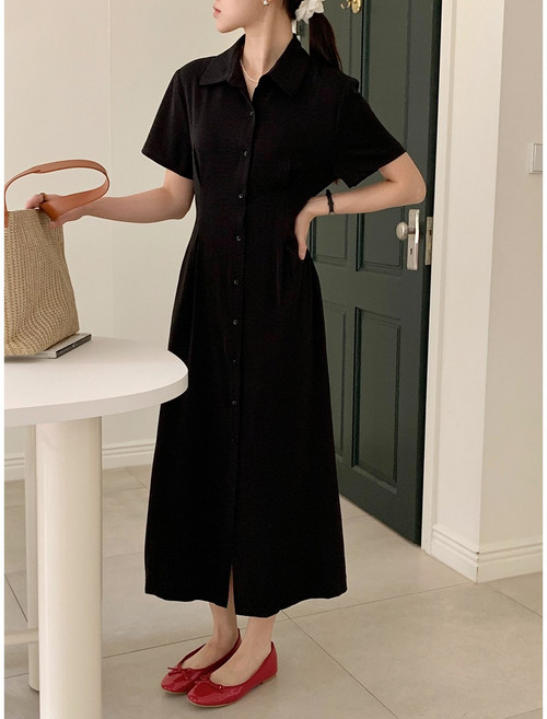 [롱/미니][SML] 에센셜 데일리 셔츠 원피스여성 여행룩 롱숏 데일리룩 출근룩 단정룩 셔츠 원피스