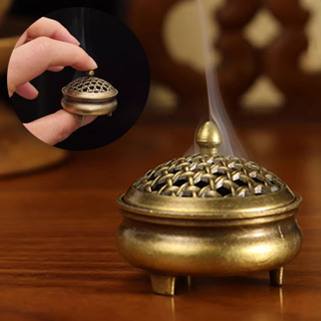 티큐 제사 납골당 황동 인센스 스틱 콘 홀더 받침대 미니 향로 E253, 미니향로, 1개