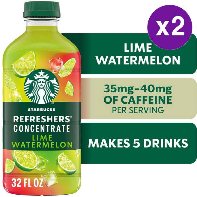 스타벅스 리프레셔 컨센트래이트 라임 워터멜론 946ml 2개입 Starbucks Refreshers Concentrate Lime Watermelon
