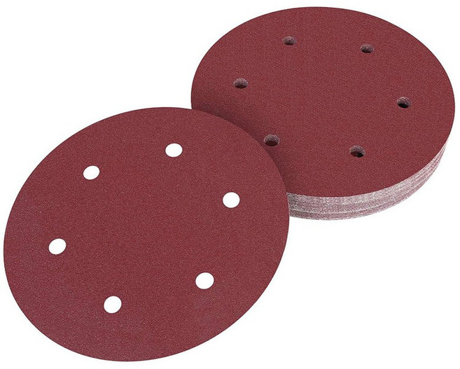 30pcs 225mm 샌딩 디스크 120 그릿 후크 및 루프 모래 종이 패드 6 구멍 홀 긴 목 샌더 마른 벽체 샌더, 1개