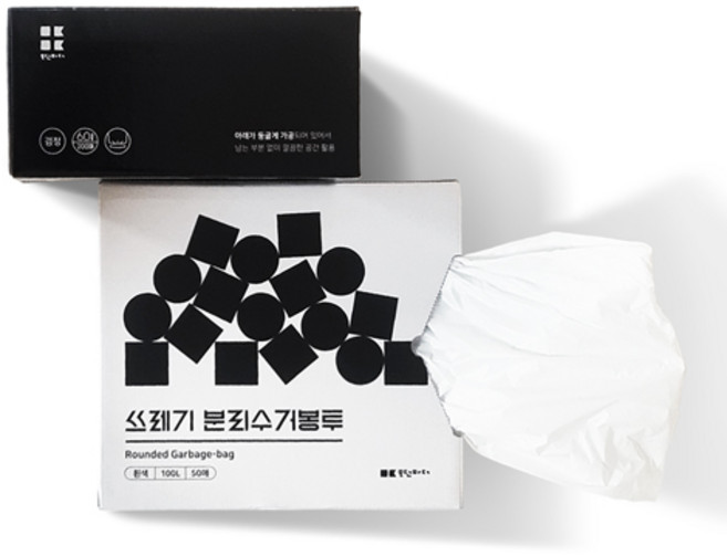 [모던마더] 분리수거 쓰레기봉투 배접 60리터 100리터 (사이즈 선택), [쓰레기봉투 흰색 특대 (약100L) / 50매], 50매입
